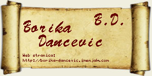 Borika Dančević vizit kartica